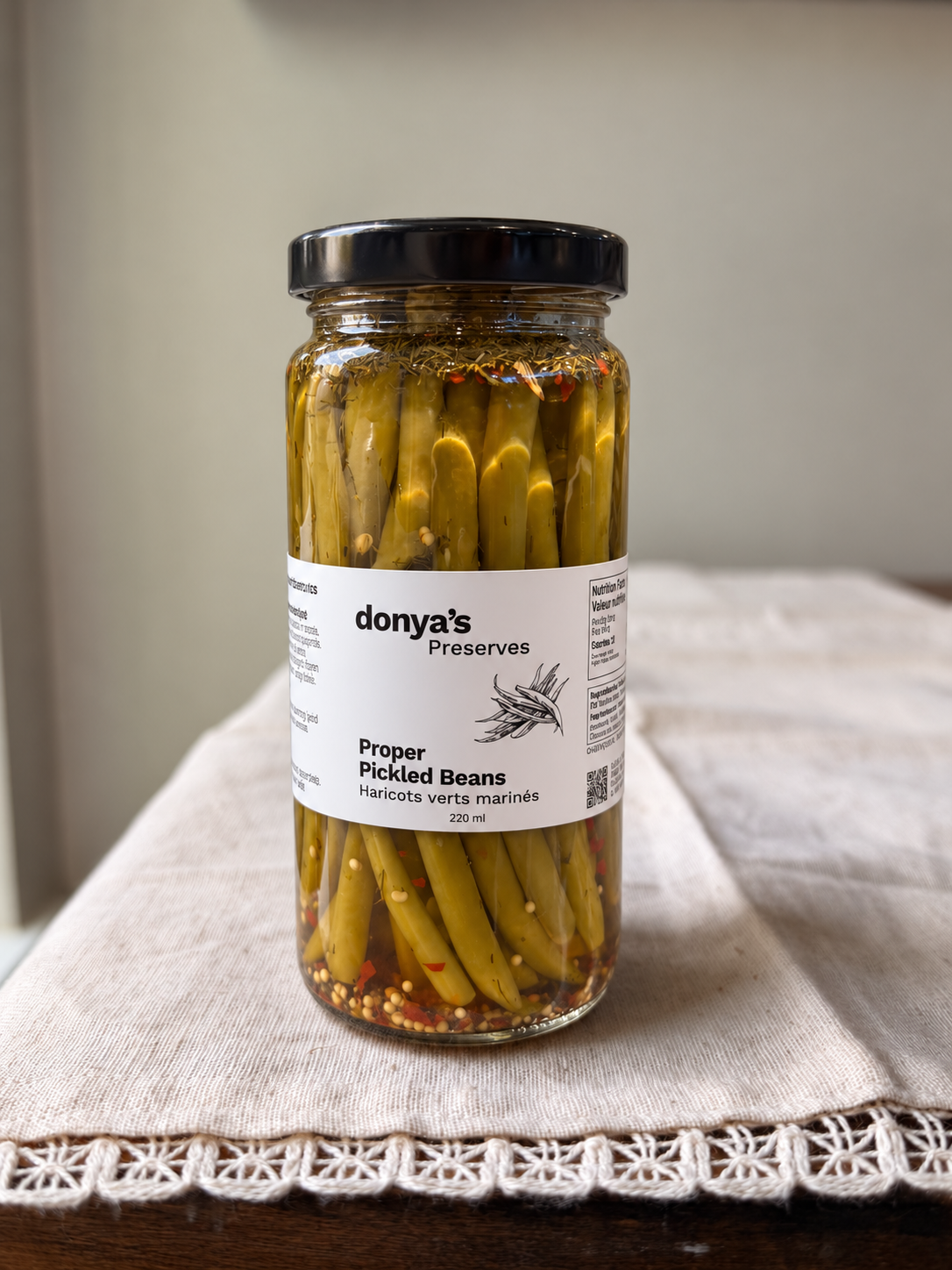 Proper Pickled Beans (500 ml) | Gourmet Pickle for BBQ & Caesars
