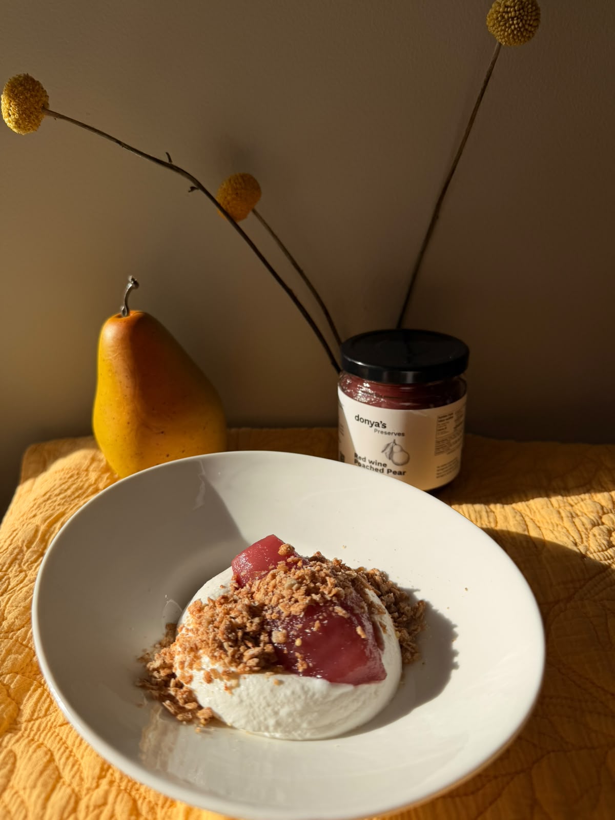Red Wine Poached Pear (250 ml) | Gourmet Fruit Preserve for Desserts & Breakfast